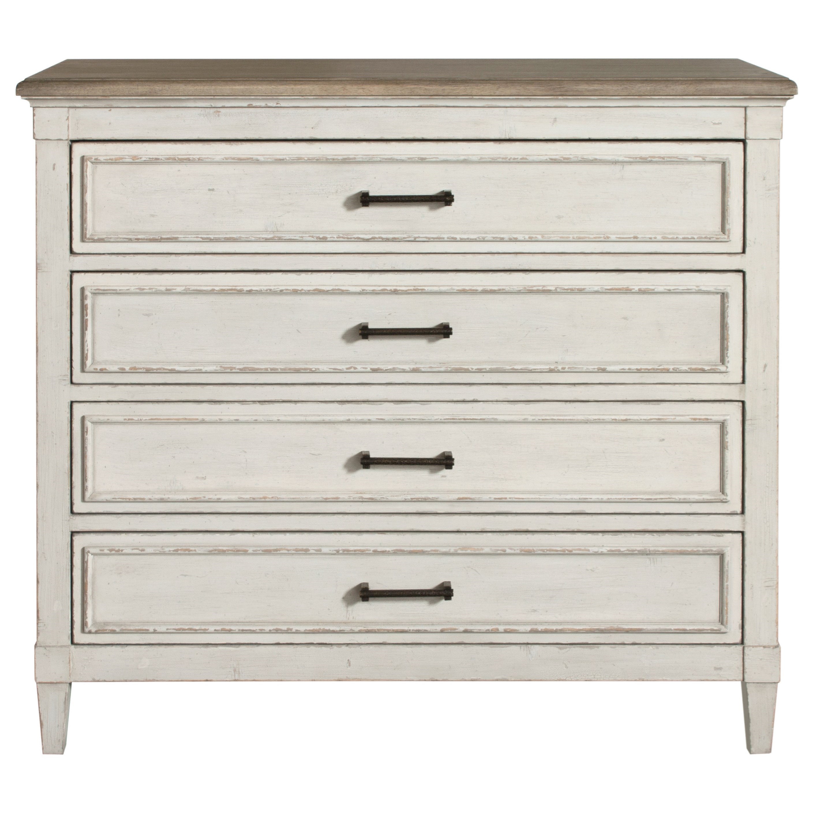 Bassett Bella Cottage 4 Drawer Chest with Weathered Finish Story
